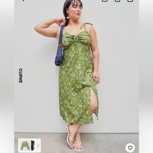 Green Floral Midi Sundress